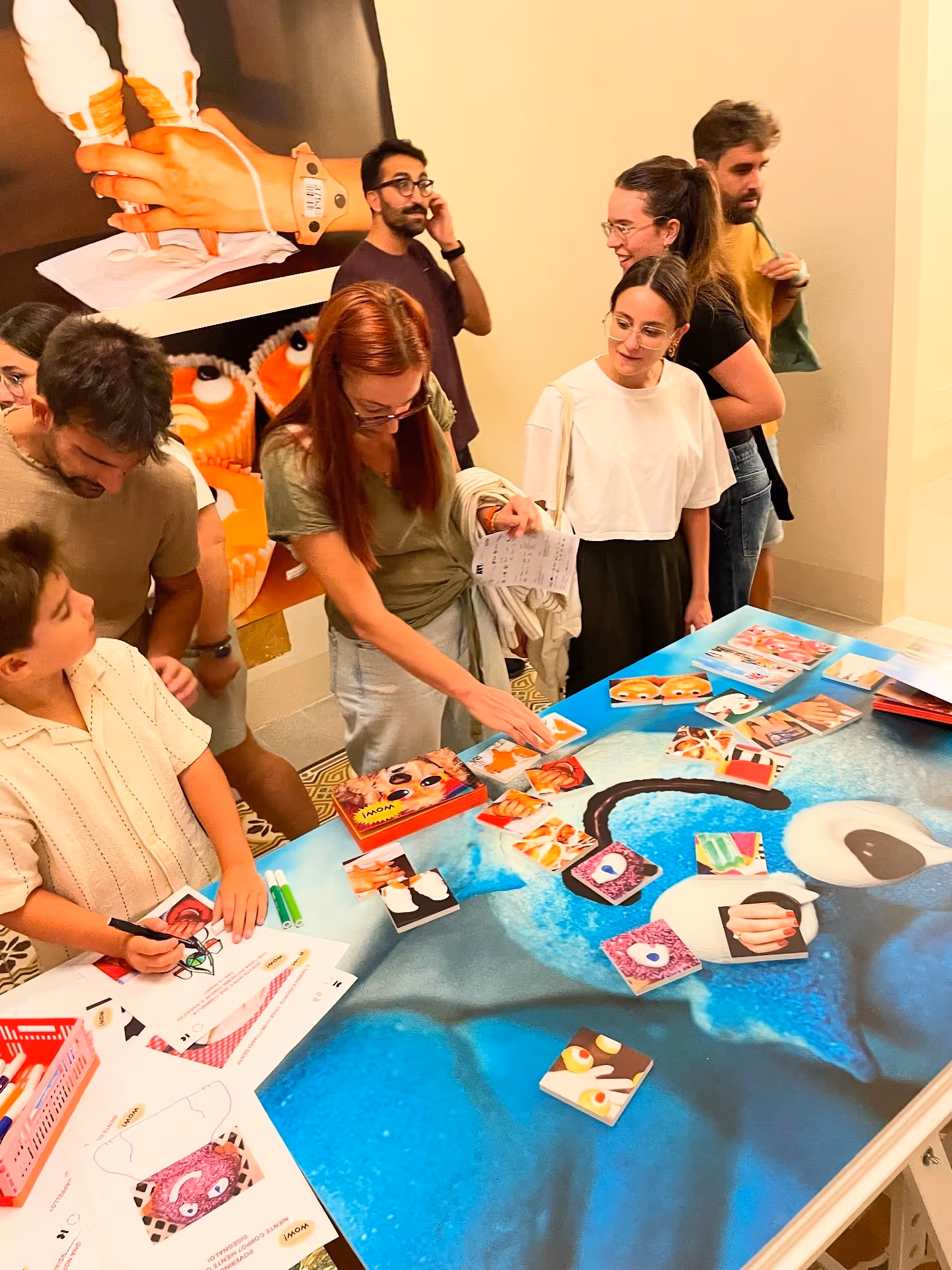 Children playing the WOW games at the Martin Parr exhibition, Lecce